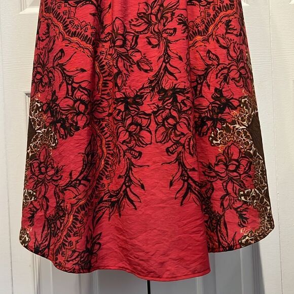 Free People Red,Brown, Black Russian Lace‎ Sleeveless High Low Dress Size XS - Picture 11 of 16